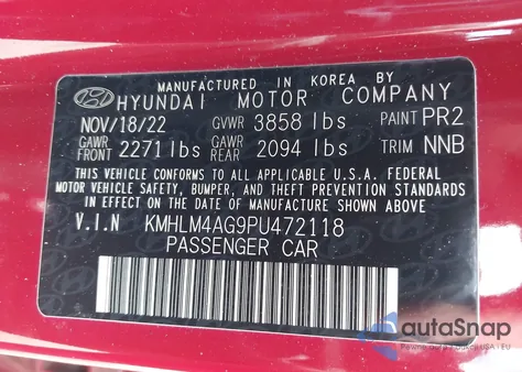 2023 Hyundai Elantra Sel z USA, uszkodzony, nr VIN KMHLM4AG9PU472118